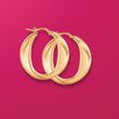Italian 18kt Gold Over Sterling Silver Hoop Earrings