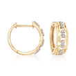 14kt Yellow Gold Openwork Hoop Earrings with Diamond Accents