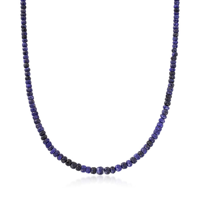 80.00 ct. t.w. Sapphire Bead Necklace with Sterling Silver