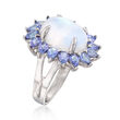 Moonstone and 2.10 ct. t.w. Tanzanite Ring in Sterling Silver