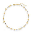 14kt Two-Tone Gold Circle and Marquise Anklet