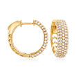 2.00 ct. t.w. Pave Diamond Hoop Earrings in 14kt Yellow Gold