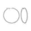 4.00 ct. t.w. Diamond Inside-Outside Hoop Earrings in Sterling Silver
