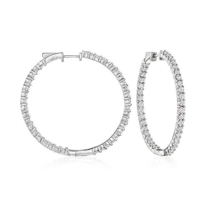 4.00 ct. t.w. Diamond Inside-Outside Hoop Earrings in Sterling Silver