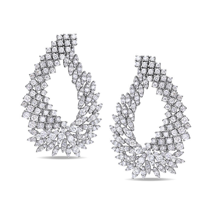 8.70 ct. t.w. Diamond Cluster Earrings in 18kt White Gold