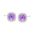 1.00 ct. t.w. Amethyst and .30 ct. t.w. White Topaz Earrings in Sterling Silver