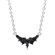 .18 ct. t.w. Black Diamond Cluster Necklace in Sterling Silver