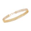 Italian 14kt Yellow Gold Double-Row Cable Chain Bracelet