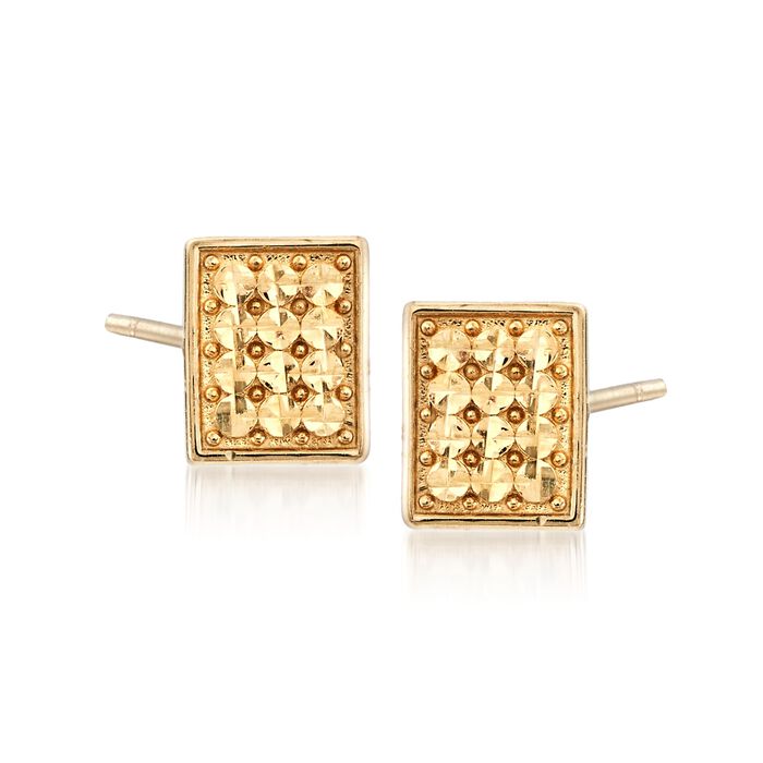 14kt Yellow Gold Square Earrings