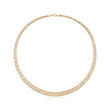 Italian 18kt Two-Tone Gold Graduated Mesh Collar Necklace