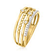 .10 ct. t.w. Bezel-Set Diamond Multi-Row Ring in 14kt Yellow Gold