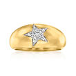 .10 ct. t.w. Diamond Star Ring in 18kt Gold Over Sterling