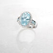 5.50 Carat Aquamarine, .90 ct. t.w. London Blue Topaz and .31 ct. t.w. Diamond Ring in 14kt White Gold
