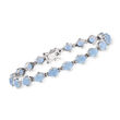 Blue Opal Tennis Bracelet in Sterling Silver