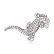 .70 ct. t.w. CZ Lizard Pin with Simulated Ruby Accents in Sterling Silver