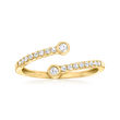 .20 ct. t.w. Bezel-Set Diamond Bypass Ring in 10kt Yellow Gold