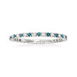 .19 ct. t.w. London Blue Topaz and .14 ct. t.w. Diamond Eternity Band in 14kt White Gold