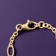 Italian Andiamo 14kt Yellow Gold Twisted Oval and Circle-Link Necklace
