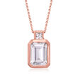 1.00 Carat Morganite Necklace with Diamond Accent in 14kt Rose Gold