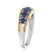 .80 ct. t.w. Sapphire Five-Stone Ring with Diamond Accents in Sterling Silver and 14kt Yellow Gold