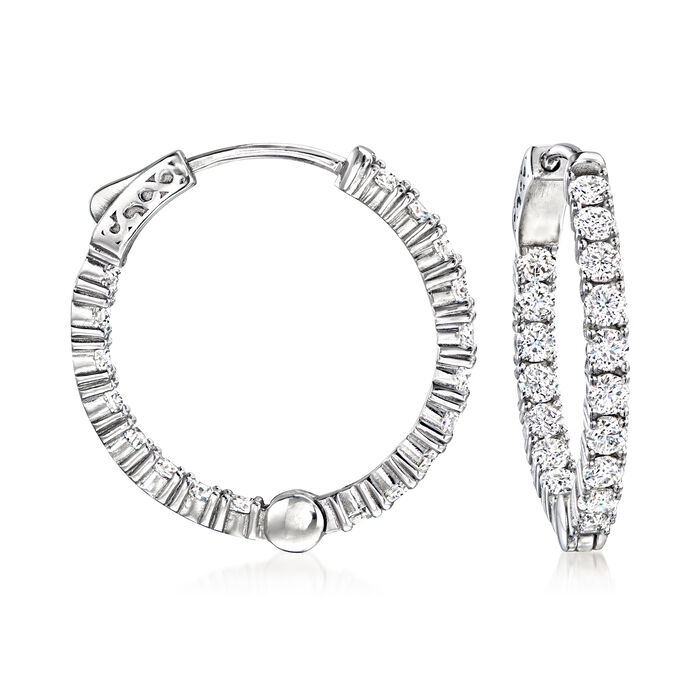 3.60 ct. t.w. Moissanite Inside-Outside Hoop Earrings in Sterling Silver