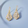 14kt Two-Tone Gold Diamond-Cut Drop Earrings