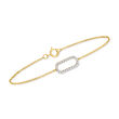 .15 ct. t.w. Diamond Paper Clip Link Bracelet in 14kt Yellow Gold