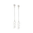 Sterling Silver Horizontal Personalized Drop Earrings with CZ Accents