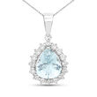 2.30 Carat Aquamarine and .48 ct. t.w. Diamond Pear-Shaped Pendant Necklace in 14kt White Gold