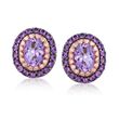 6.25 ct. t.w. Pink and Purple Amethyst Earrings in 14kt Rose Gold Over Sterling
