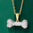 .25 ct. t.w. Diamond Dog Bone Pendant Necklace in 14kt Yellow Gold