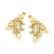 C. 1980 Vintage 1.10 ct. t.w. Diamond Cluster Earrings in 14kt Yellow Gold