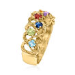 Personalized Heart Ring in 14kt Gold - 3 to 7 Birthstones