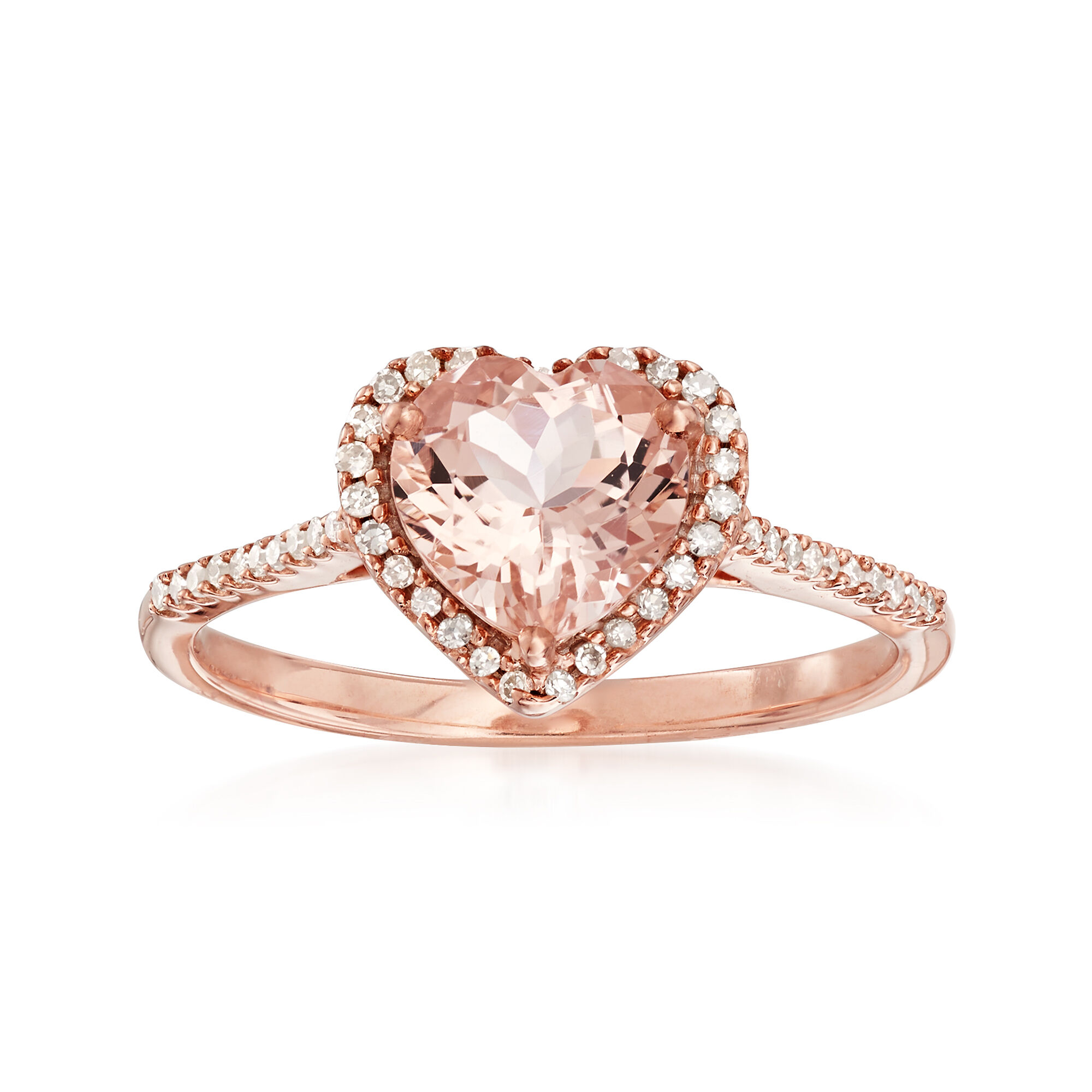 1.00CT Round Cut Peach Morganite Engagement Ring Set in 14K Rose Gold Over