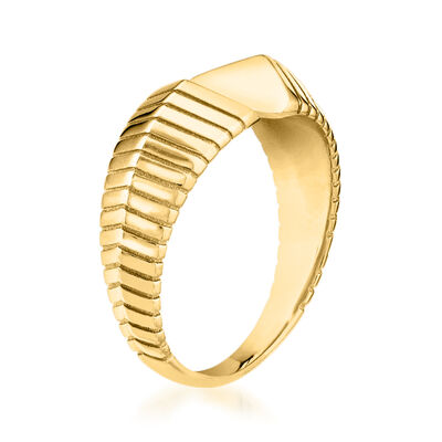 14kt Yellow Gold Graduated Geometric Cuff Ring