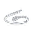 .12 ct. t.w. Diamond Snake Bypass Ring in Sterling Silver