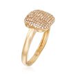 .19 ct. t.w. Pave Diamond Square-Top Ring in 14kt Yellow Gold