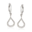 Gabriel Designs .30 ct. t.w. Diamond Open Teardrop Earrings in 14kt White Gold