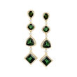 15.40 ct. t.w. Green Tourmaline and 1.50 ct. t.w. Diamond Drop Earrings in 18kt Yellow Gold