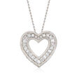 .50 ct. t.w. Diamond Open Heart Pendant Necklace in Sterling Silver
