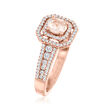 Le Vian &quot;Bridal&quot; .30 Carat Peach Morganite Ring with 1.05 ct. t.w. Vanilla Diamonds in 14kt Strawberry Gold