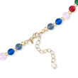 Italian Multicolored Murano Glass Bead Necklace with 18kt Gold Over Sterling Silver