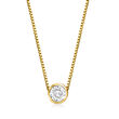 .25 Carat Bezel-Set Diamond Necklace in 14kt Yellow Gold