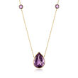 7.70 ct. t.w. Amethyst Station Necklace in 14kt Yellow Gold