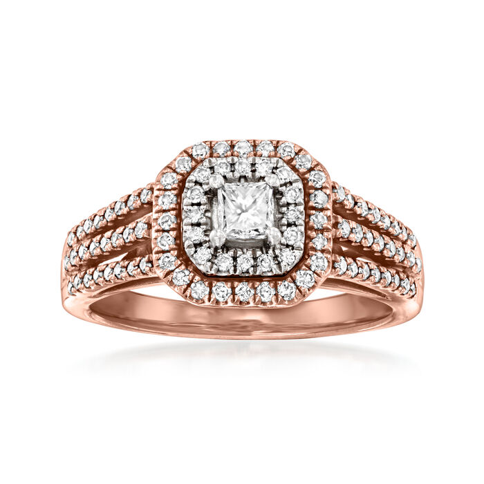 C. 1990 Vintage .75 ct. t.w. Diamond Ring in 14kt Rose Gold