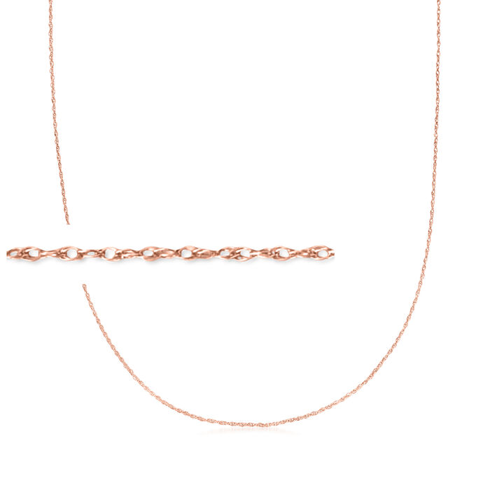 .7mm 14kt Rose Gold Rope-Chain Necklace