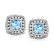 Andrea Candela &quot;Fleur De Lis&quot; 2.20 ct. t.w. Swiss Blue Topaz Earrings in Sterling Silver
