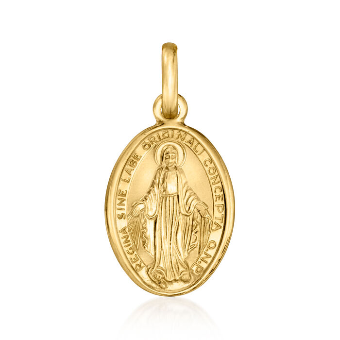 Italian 18kt Yellow Gold Miraculous Medal Pendant