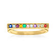 Personalized Birthstone Bar Ring in 14kt Gold