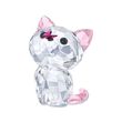 Swarovski Crystal &quot;Kitten Millie the American Shorthair&quot; Clear and Pink Crystal Figurine